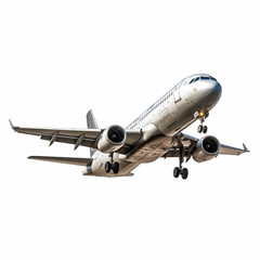 A passenger jet plane isolated on a white background, ready for your travel or aviation design project