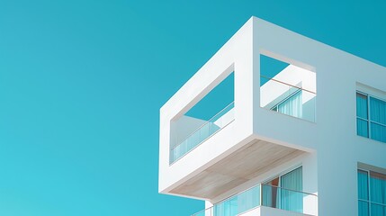 Obraz premium a white building under the clear sky