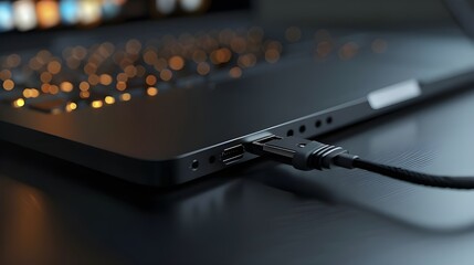 Laptop power supply charging connection -
