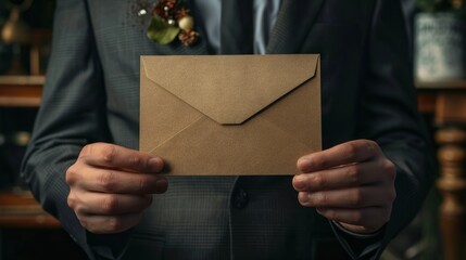 Hands holding an invitation card to an event written You are invited hyper realistic 