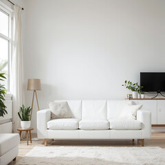 modern living room and interior with white sofa