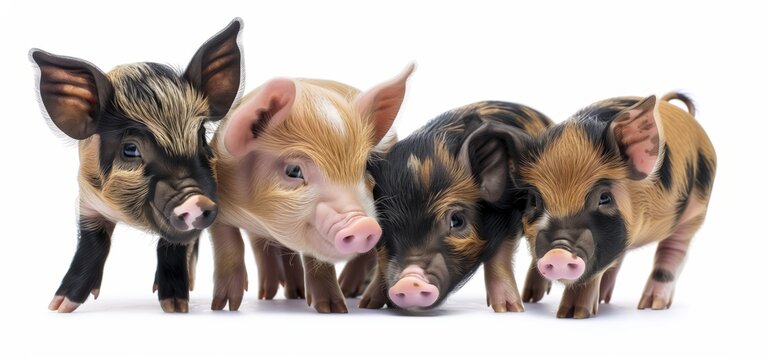Adorable Kunekune Piglets: A Delightful Group of Playful and Curious Young Pigs