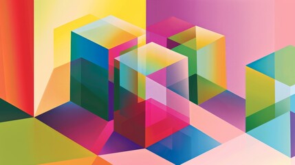 Abstract Geometric Shapes in Vibrant Colors.