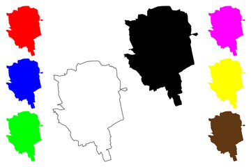 Udine City (Italian Republic, Italy, Friuli-Venezia Giulia) map vector illustration, scribble sketch City of Udine map