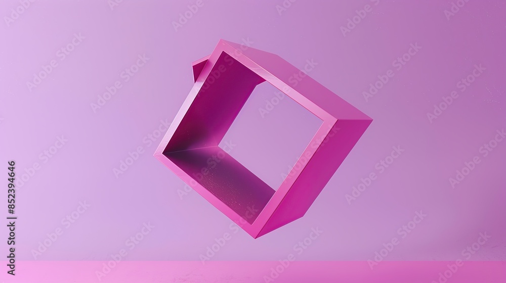 Aufkleber abstract 3d square shape futuristic object