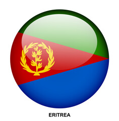 Fototapeta premium ERITREA flag button on white background