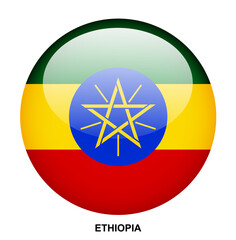 ETHIOPIA flag button on white background