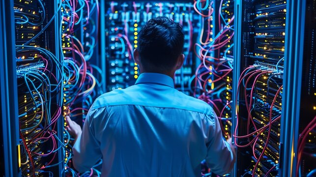 A network administrator monitoring network traffic