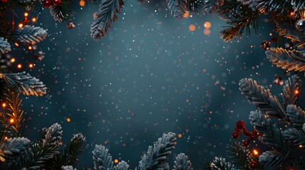Fototapeta premium Christmas backdrop with empty space for text