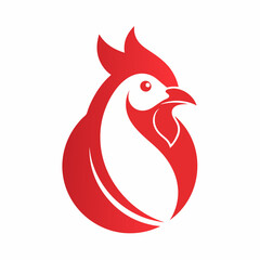 Minimalist chicken icon logo design vector art illustration.