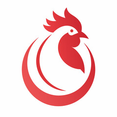 Minimalist chicken icon logo design vector art illustration.
