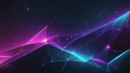 A cityscape with a purple background and a lot of triangles. The triangles are scattered all over the background and the foreground. The cityscape is very abstract and has a futuristic feel to it