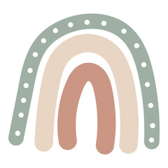 Boho style rainbow isolated on white background