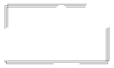 Border frame line illustration page on black background.