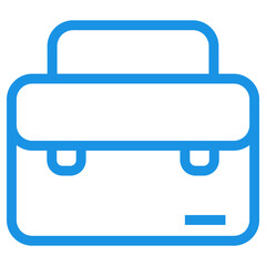 Briefcase icon with blue line design