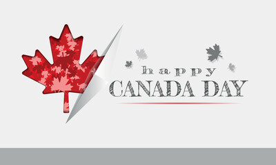 Obraz premium Happy Canada Day poster with a hidden maple leaf