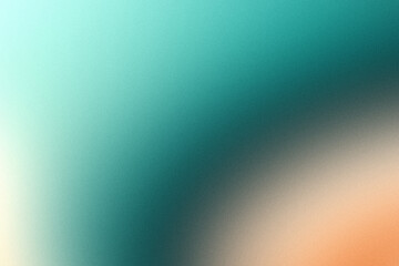 Fototapeta premium Abstract Grainy Gradient Background Texture Banner Poster in Orange, White, Tosca, Black, Dark Green