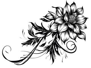 black and white floral background