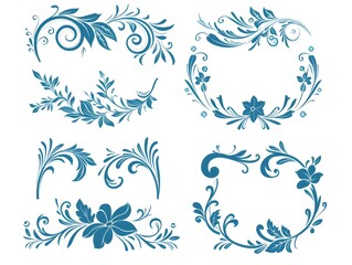 set of floral elements