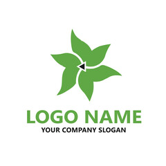  leaf logo design ready vector template