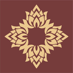 seamless thai pattern.thai flower.traditional Thai flower ornamnet decoration