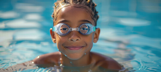 Young Boy Enjoying Pool Time