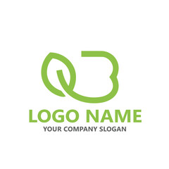  B leaf logo design ready vector template