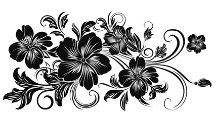 black and white floral background