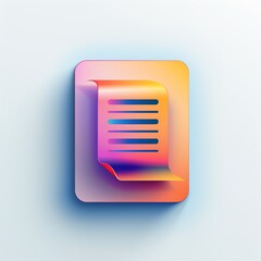 Sleek document icon, streamlined design, subtle shadows, minimalist style, suitable for professional use