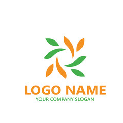  leaf logo design ready vector template