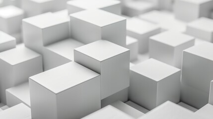Abstract White Cube Pattern.