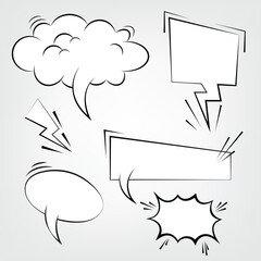 Different types of comic book speech bubble. set of comic speech bubbles. pop art comic design. vector illustration