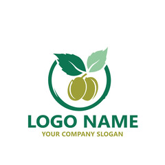  leaf Olive logo design ready vector template