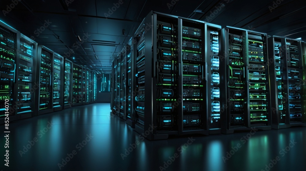 Aufkleber Design an abstract background inspired by high-tech data server racks