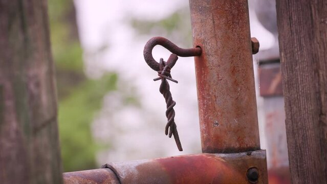 Rusted chain link fence