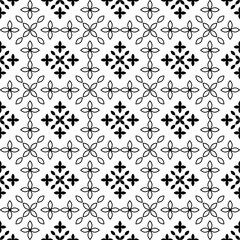 Seamless ornamental black vector pattern on a transparent background, decorative tile, textile print, wallpaper, packaging.
