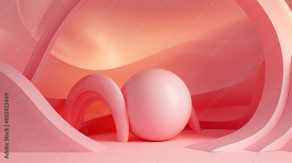 Poster a minimalist 3d render with clean lines and simple shapes, perfect for a sleek background.