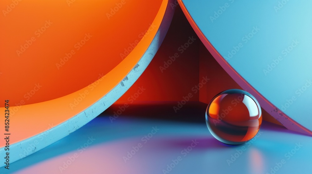 Poster a minimalist 3d render with clean lines and simple shapes, perfect for a sleek background.
