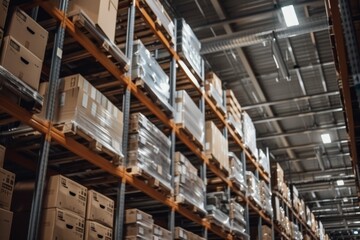 Contemporary Office Shelving in Urban Setting. Trendy workspace organization concept