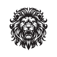 a cute vector silhouette illustration lion 