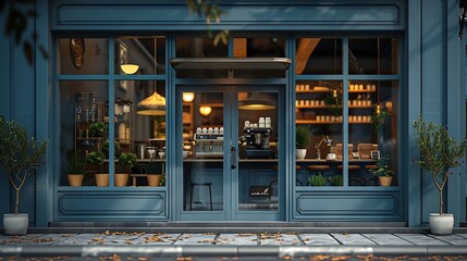 Coffee shop window mockup door