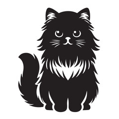 a cute vector silhouette illustration cat