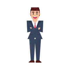 Businessman geometric shape flat design character illustration isolated white background