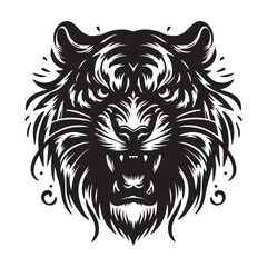 Obraz premium a cute vector silhouette illustration tiger