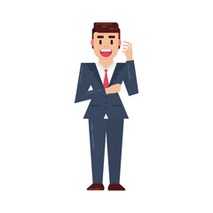 Businessman geometric shape flat design character illustration isolated white background