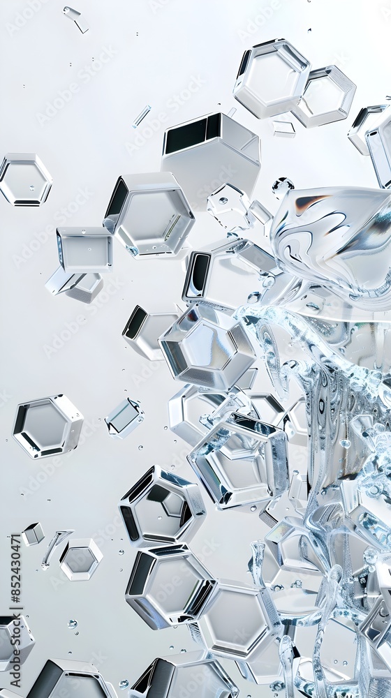 Poster captivating 3d rendered hexagon shapes on isolated white background