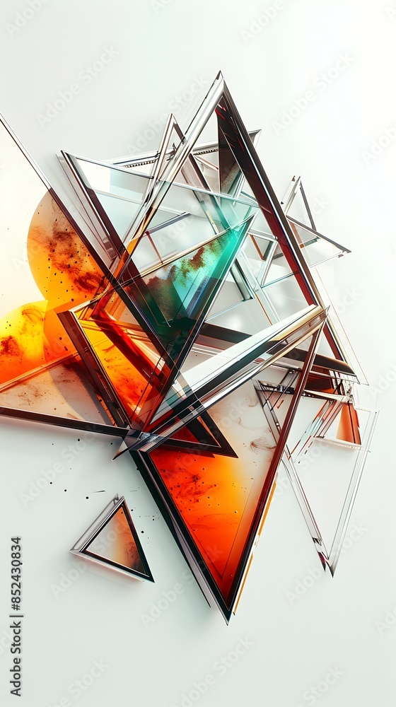 Poster captivating geometric abstractions in atmospheric 3d rendering