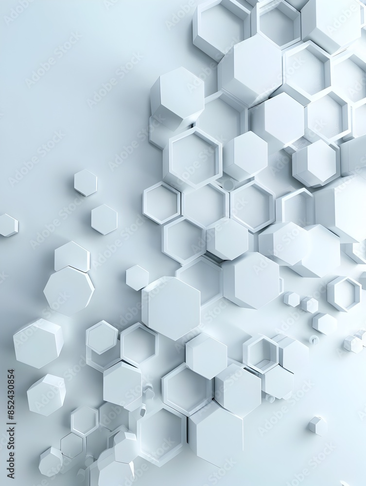 Poster captivating hexagonal atmosphere:a minimalist 3d geometric backdrop