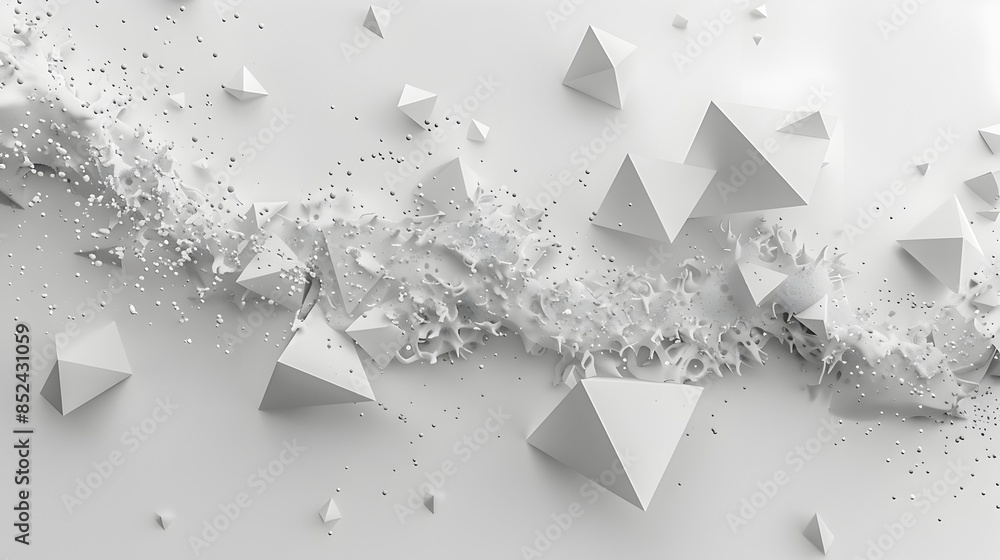 Poster condensation geometric triangles abstract 3d render on isolated white background
