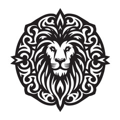 a cute vector silhouette illustration  lion